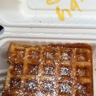 This is the waffles with strawberries with no strawberries and A HAIR IN THE CARTON.