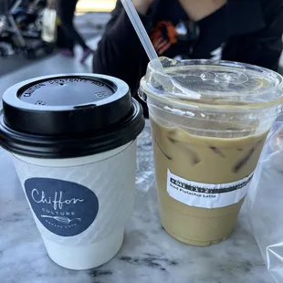 a cup of coffee and a drink