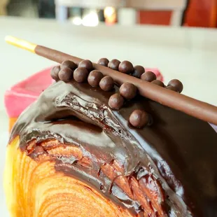 a chocolate covered pastry