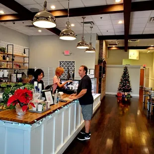 customers at the counter