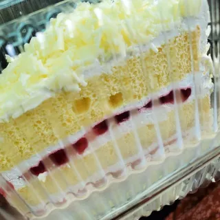 White Chocolate Strawberry Sliced Cake