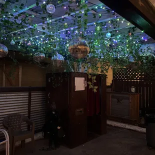 Disco balls on the patio and a Photo Booth... what more could you want from your favorite neighborhood bar?