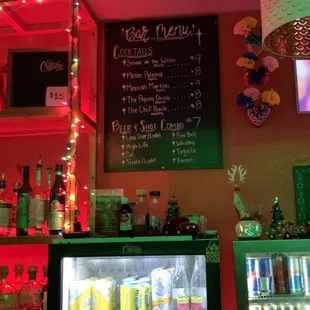 a bar with neon lights