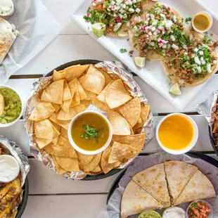 a variety of mexican food