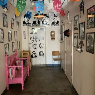a hallway in a mexican restaurant