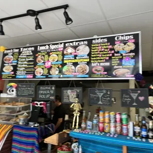 The menu of authentic Mexican street tacos.