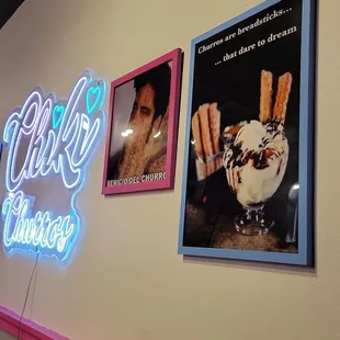 a neon sign in a diner