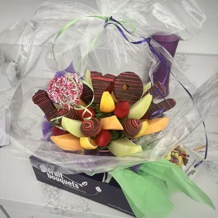 Fruit Bouquet &amp; Dipped Fruit that says I Love You