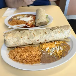 Beef Burrito &amp; Cheese Enchilada combo Chilaquiles Burrito