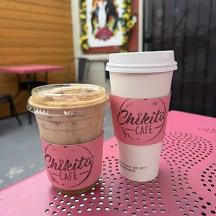 Ice cajeta latte with oat milk and horchata cold foam   Decaf latte (Hot)