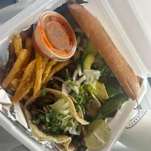 Torta y tacos