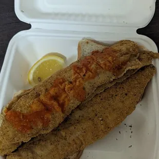 Fried whiting