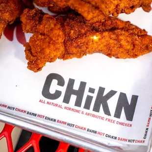 a tray of chicken nuggies