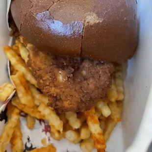 Southern chicken sandwich without coleslaw and a side of fries. All was amazing.