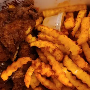 fried chicken and french fries