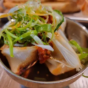 a bowl of food on a table