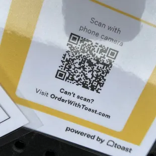 Scan to get the whole menu with pictures.