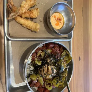 Soy Glazed Brisket &amp; Crispy Shrimp