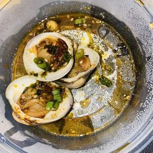 three boiled eggs in a blender