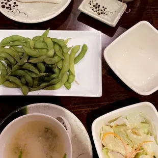 Our starters -  Salad, soup &amp; edamame