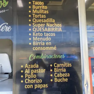 Quesabirria, Tortas, Tacos, Keto Tacos, Mulitas, Burritos, Quesadillas