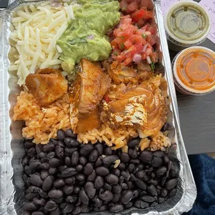 Burrito Bowl with grilled fish (+ guac)