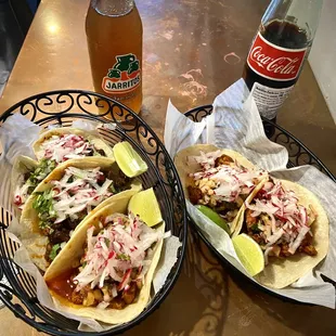 two plates of tacos