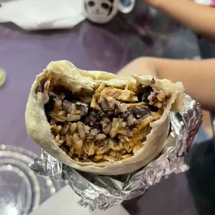Grilled chicken burrito.