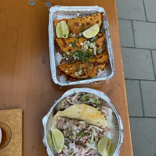 Street tacos and birria tacos