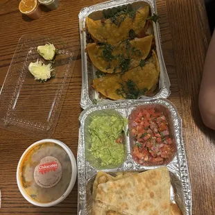 GRILLED SHRIMP QUESADILLA, BIRRIA TACOS COMBO