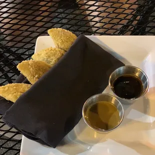 Sweet Empanadas, Peanut Butter Filling, Dulce De Leche And Oaxacan Chocolate