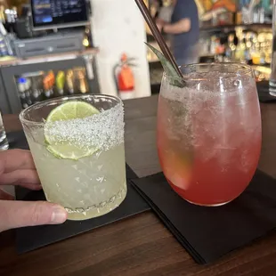 Chilango Margarita (left) and Sparking Toxic Mezcalinity