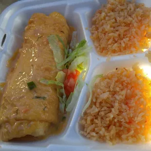 Chimichanga with rice