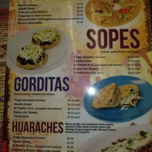 tacos, menu