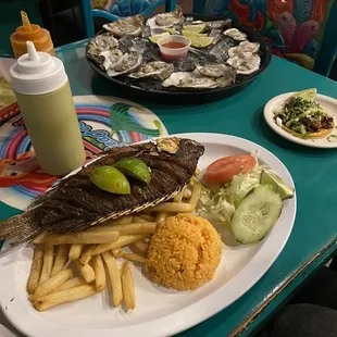 Fried tilapia and oysters sooooo delish!!!