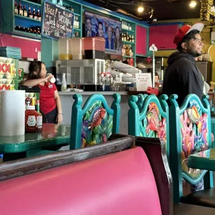 the interior of the restaurant