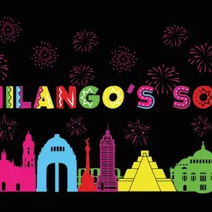 colorful buildings and fireworks