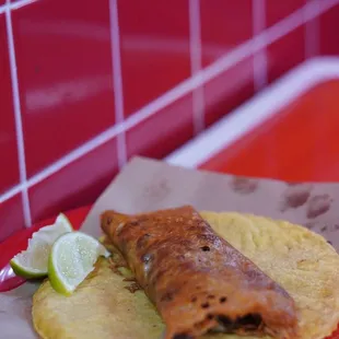 a plate of mexican food