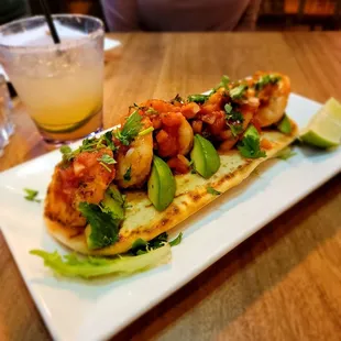 Shrimp and Avocado Bruschetta