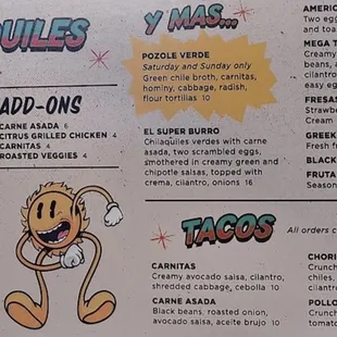the menu