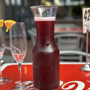 Mimosa con agua de Jamaica