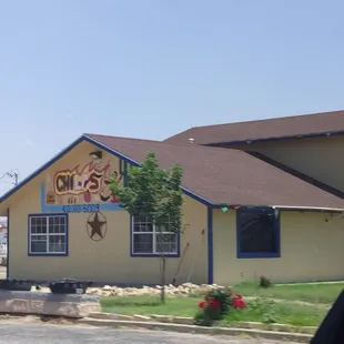 Front and side of the building.