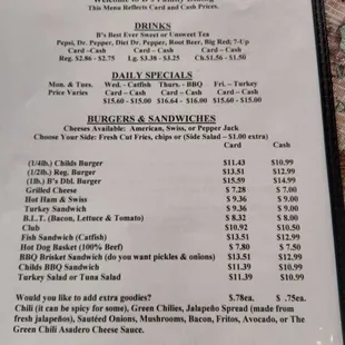 the menu