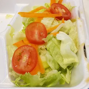 This was the $4.99 salad from Chila&apos;s minus the dressing--which we did not receive.  Quite disappointing for the price!