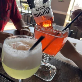 Apple pisco sour and linterna roja