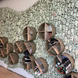 Take off your shoes wall