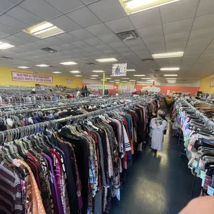 Lots of clothes racks