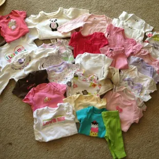 I got all of these clothes and baby boots for $17.31