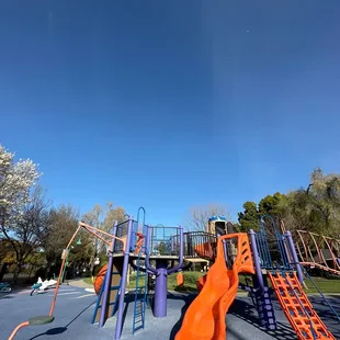 Large play structure for toddlers through grade school ages