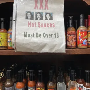 The crazy hot sauces - peep that clear one